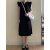 艾格黑色小飞袖连衣裙子女夏季2024新款法式赫本风小个子气质中长裙 [黑色] 4045kgS
