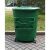 360L升户外铁皮垃圾桶市政挂车桶大号环卫带盖防火铁桶带轮圆形桶 绿色配盖子 2.0厚