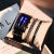 狮奥利兴赛博朋克手表机械表抖音同款黑科技男学生韩版数字式夜光电子表女 二进制 银带蓝灯小号 手表+表盒+UL手镯+手链+调表器