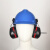 挂安全帽耳罩隔音降噪防噪音消音工厂工业护耳器插挂式安全帽专用定做 隔音耳罩塑料支架(卡扣式) 隔音耳罩+安全帽(蓝色)