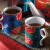 WEDGWOOD 英国威基伍德嫣红牡丹骨瓷马克杯咖啡杯水杯杯子茶杯家用 嫣红牡丹蓝色马克杯