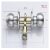 美拉五金三杆式球形锁塑钢门卫生间浴室门锁三杆锁球型铝合金定制 门厚2.5-4.5cm（银色）不带钥匙 
