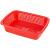 输液盒收纳筐长方型级塑料框胶筛镂空洗菜盆沥水厨房加厚 FC077红色