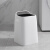 无盖垃圾桶客厅高颜值卧室厨房卫生间简约北欧商用办公室 10L白色白外桶+黑内筒