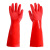 家务洗碗刷碗洗衣加绒保暖防水长胶手套工作耐磨加厚加长橡胶胶皮 红色40cm(2双) XL