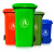 力豪（LIHAO） 方形塑料垃圾桶 户外楼道弹盖垃圾桶 120L绿色 加厚款 带盖带轮(常规圆圈标识)