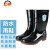上海雨鞋耐腐蚀耐酸碱耐磨防滑防汛劳保胶鞋工业防护PVC食品加工鞋SH704 黑色棕底 40