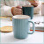 狮奥利兴 马克杯大容量800ml带盖陶瓷杯子北欧简约创意办公家用咖啡杯牛奶 d79-橘黄色无盖 0个 0ml 陶瓷  款式1