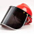 安全帽面罩PVC镜片保护屏耐酸碱耐高温面部防护安全帽铝支架面罩 红色安全帽+黑支架+黑色PVC面屏