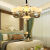 豪华欧式全铜玉石客厅吊灯美式大气别墅复式楼大厅餐厅卧室书房灯 2头 玻璃灯罩