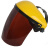 电焊面罩头戴式焊工防护面罩防冲击面屏防电焊眼镜氩弧焊帽 黄顶茶色