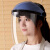 厨房炒菜防油烟做饭护脸防护面罩全脸部头罩高透明防飞沫面具护目 蓝色顶面罩+1片单独屏