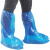 一次性塑料鞋套防水防雨防滑耐磨漂流养殖场户外塑料长筒靴套脚套 蓝色橡筋款(500只) 均码
