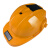 YHGFEE太阳能帽子带风扇制冷空调国标ABS安全帽工地加厚可充电防晒头盔 国标黄色11000【内置双风扇】