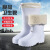 白色靴耐用高筒加棉靴雨鞋耐油耐酸工厂厨房保暖雨靴EVA胶鞋 加棉 44