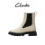 其乐（Clarks）潮思系列女鞋冬季英伦风粗跟切尔西靴中筒短靴 白色 261747114 尺码偏小 建议大 35.5
