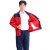 舒士 长袖工作服劳保工服工装制服 汽修工程服 藏青+红 上衣S S222