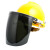 电焊面罩面罩焊工自动变光头戴式全脸部防护罩氩弧焊帽黄+铝架黑屏 大镜片款+白色【5保护片】