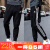 阿迪达斯 （adidas）夏季新款男裤 运动裤经典三条纹针织休闲裤舒适透气耐磨束脚长裤 经典黑白 现货速发 M(175/96A)