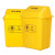 曦巢 医疗废物摇盖垃圾桶 医院诊所环保黄色带盖废物收纳桶 20L