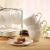 德国品质几水杯套装 浮雕陶瓷日式咖啡杯套装 白色蕾丝蝴蝶夫人复  200l 0ml