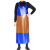 双层牛筋围裙加厚加大耐磨耐用工作上班劳保石材屠宰防水防油围裙 宝蓝单层围裙+套袖 120*90