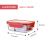 乐扣乐扣玻璃保鲜盒分隔便当盒上班族带饭盒密封微波炉大容量冰箱收纳盒 红色-580ml(两分隔)