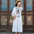 上颜下色3到6月份云南旅游穿搭连衣裙6天5夜春秋西藏青海湖民族风长裙绣花 白色 均码80-128斤可穿