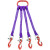柔性吊带吊钩组合吊具索具二叉2爪4钩4腿起重起吊绳四根3吨5T十顿 两腿 2吨1.5米