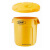 圆形塑料桶储物桶带盖大号垃圾桶户外小区物业塑料环卫桶加厚 特厚121升黄（配盖子）
