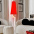 雷。士感创意个性艺术落地灯客厅2024新款沙发侧边角落红色落地灯 白色灯罩-暖光