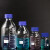 海斯迪克 HKCL-161 蓝盖试剂瓶 透明丝口玻璃瓶 螺纹口带刻度螺口试剂瓶 带刻度透明样品瓶 中性料 100ml