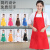 适用围裙定制LOGO印字工作服宣传厨房女男微防水礼品图案广告围裙 制服呢枚红色