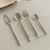 世宝创意北欧简约小众设计可悬挂边刀叉勺304不锈钢餐具 茶勺