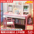 风叶青青北欧实木书桌椅套装家用卧室可升降中小学生学习桌写字台式电脑桌 粉色（单桌） 0.8米