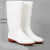 德银  白色雨鞋工作雨靴  男女防滑卫生靴防油耐酸碱厨房水鞋 白色女款高筒（偏大一码） 36