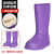 EVA泡沫雨靴冬季男女高筒防水鞋一体水靴加绒保暖棉雨鞋厨房防滑 中筒紫色 2008 36/37 适合35-36脚