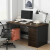 办公桌简约书桌员工写字单人桌办公室台式卧室桌学生桌子 双人位120-黑橡木