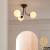 帝赞 美式客厅吊灯复古餐厅大厅主灯中古vintage高端大气卧室灯具 (6头)奶白直径69cm-三色光