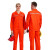 久瑞 JSF142 春秋季工作服 翻领大口袋安全反光条工装劳保服分体套装 橙色套装 M 