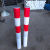防撞柱圆柱钢管警示柱红白道路交通道口桩停车桩隔离柱防撞杆铁立柱 红白立柱750*89*2.0