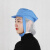 鲁瀚鲁瀚 披肩帽食品厂加工工作帽男女同款卫生帽防尘防头发白色蓝色网帽舒适透气帽子 蓝色披肩帽
