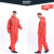 援邦 劳保户外牛津布反光成人加厚雨衣 分体雨衣套装红色/黑色 165-170cm(XL)