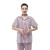 劳保佳 病号服套装 分体长袖棉质病人服 粉白条短袖+长裤（腰系带）粉白条套装 XL码