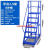 登高车仓库移动登高梯货架库房可移动平台梯子轮子超市理货 平台高度1.5米6步-蓝色0.6宽