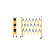 匠骏  玻璃钢伸缩安全围栏  GJ-698  (单位：个)  1.2*2.5m  黄黑色