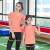 亲子装运动装亲子瑜伽服男女同款夏款运动服套装2021新款跑步短袖儿童健身服瑜伽服三件套 橙色 140