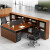 思克达 财务办公桌办公室双人办公桌椅组合带侧柜高柜子职员桌电脑桌 双人位F型1.7米+活动柜