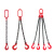 G80锰钢起重链条吊索具组合吊装模具配件起重工具吊环吊钩2T4叉定制 红色 10吨1米2钩