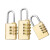 工品库 黄铜挂锁  防盗拉杆箱锁 密码挂锁 行李箱密码锁 背包锁柜门锁 4轮密码（小号2个）